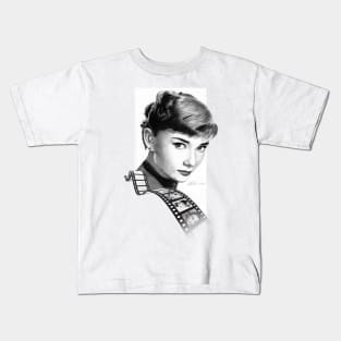 Hollywood stars: Audrey Hepburn Kids T-Shirt